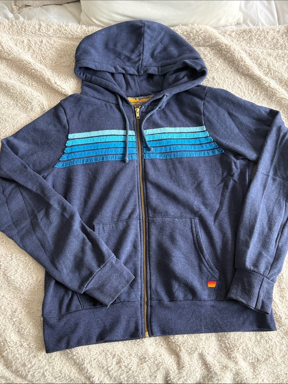 Aviator nation blue zip up size medium